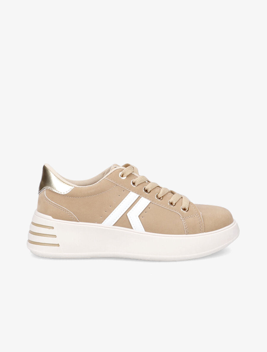 Baskets Sneakers H&M Pointure 39 - Suédine & Simili Cuir, Couleur Gris/Rose, Occasion