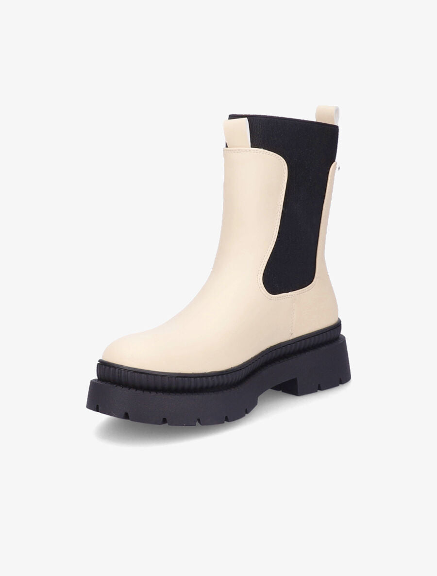 Boots montantes à cheville élastiquée - Beige - 3