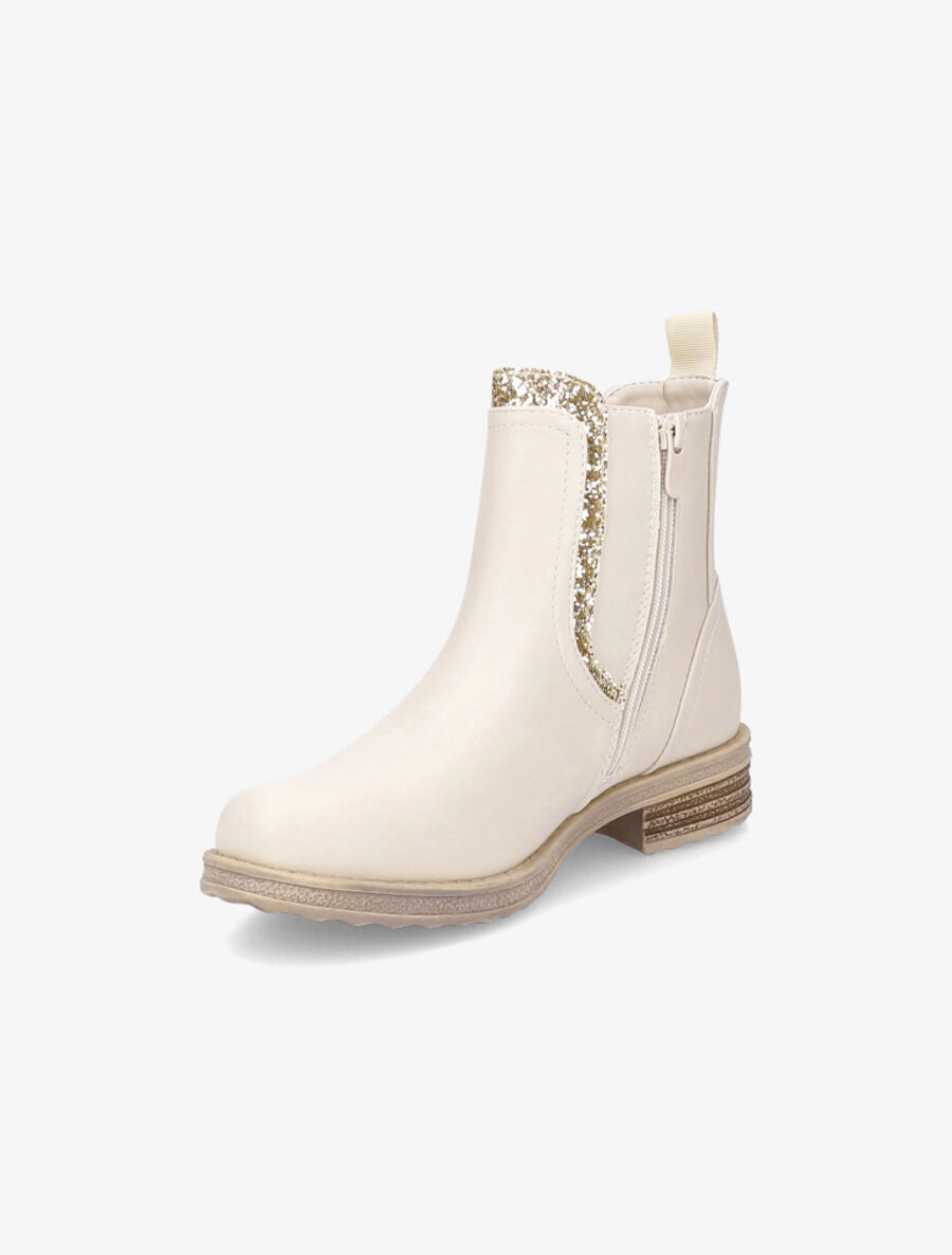 Bottines élastiquées à paillettes - Beige - 3