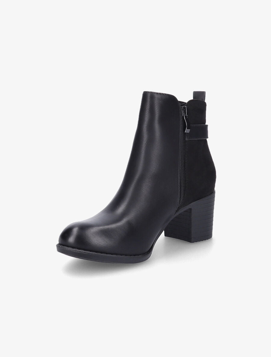 Bottines bi-matière unies - Noir - 3