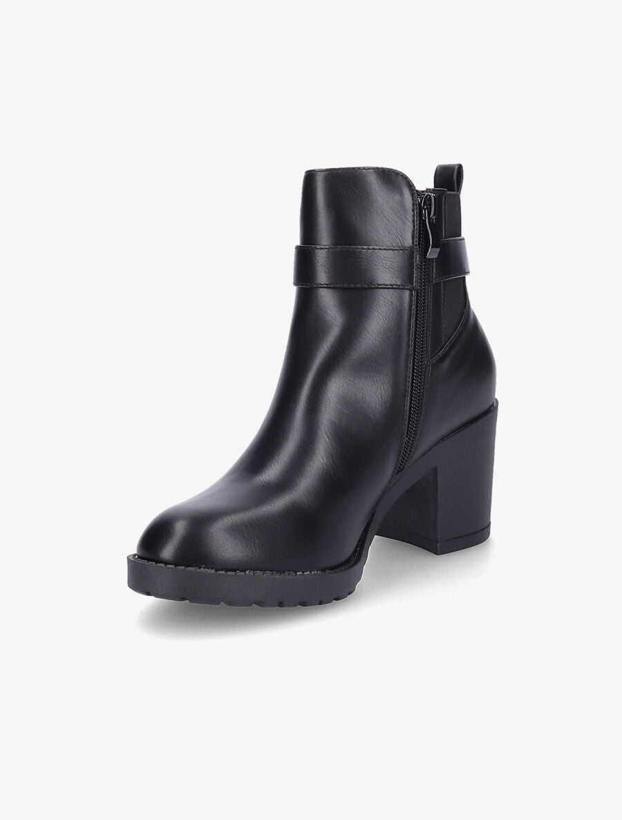 Bottines à boucle et semelle crantée - Noir - 3