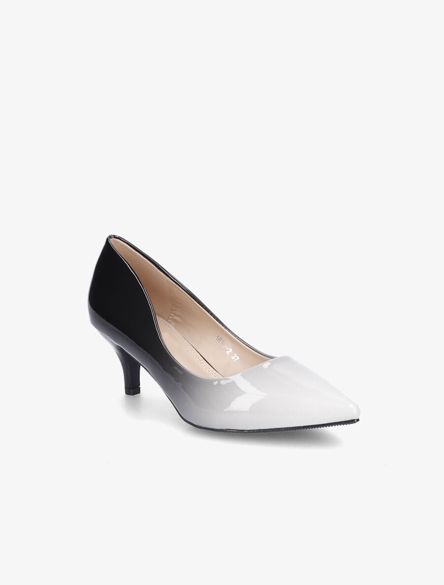 Escarpins à dégradé et bout pointu - Noir/blanc - 2