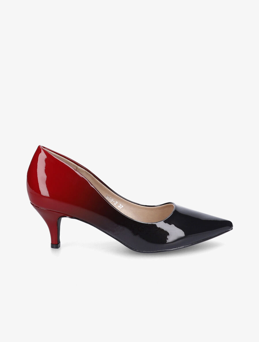 Escarpins à dégradé et bout pointu - Noir/rouge - 5