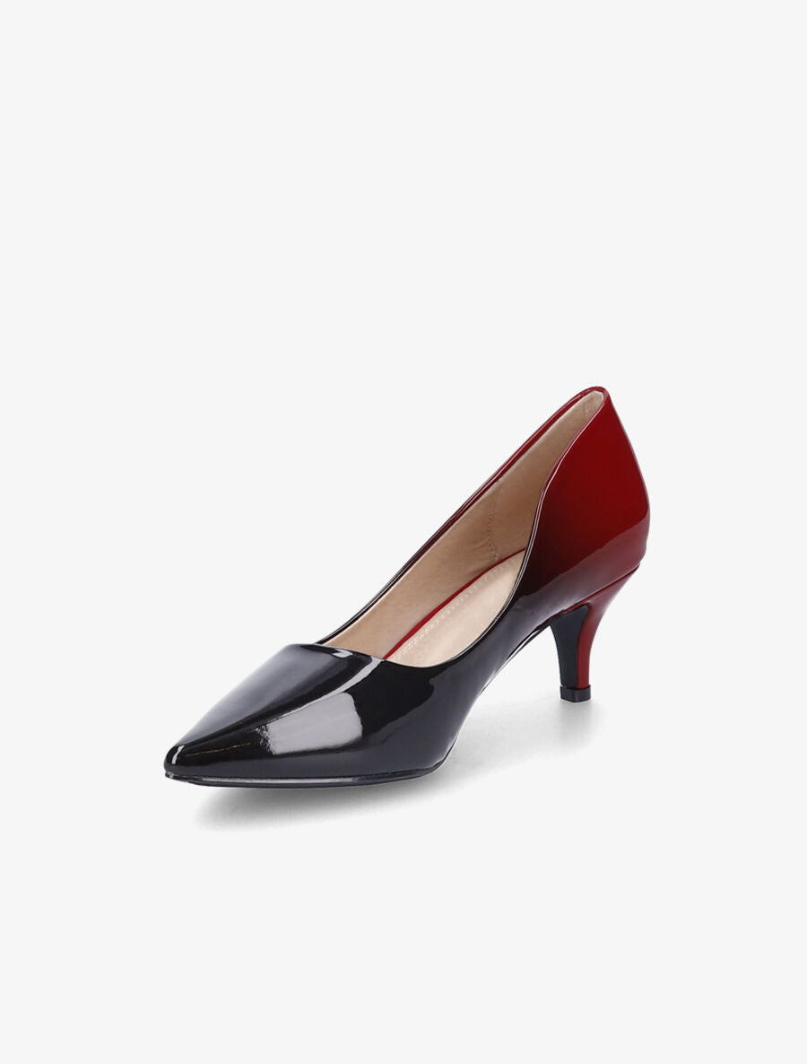 Escarpins à dégradé et bout pointu - Noir/rouge - 3