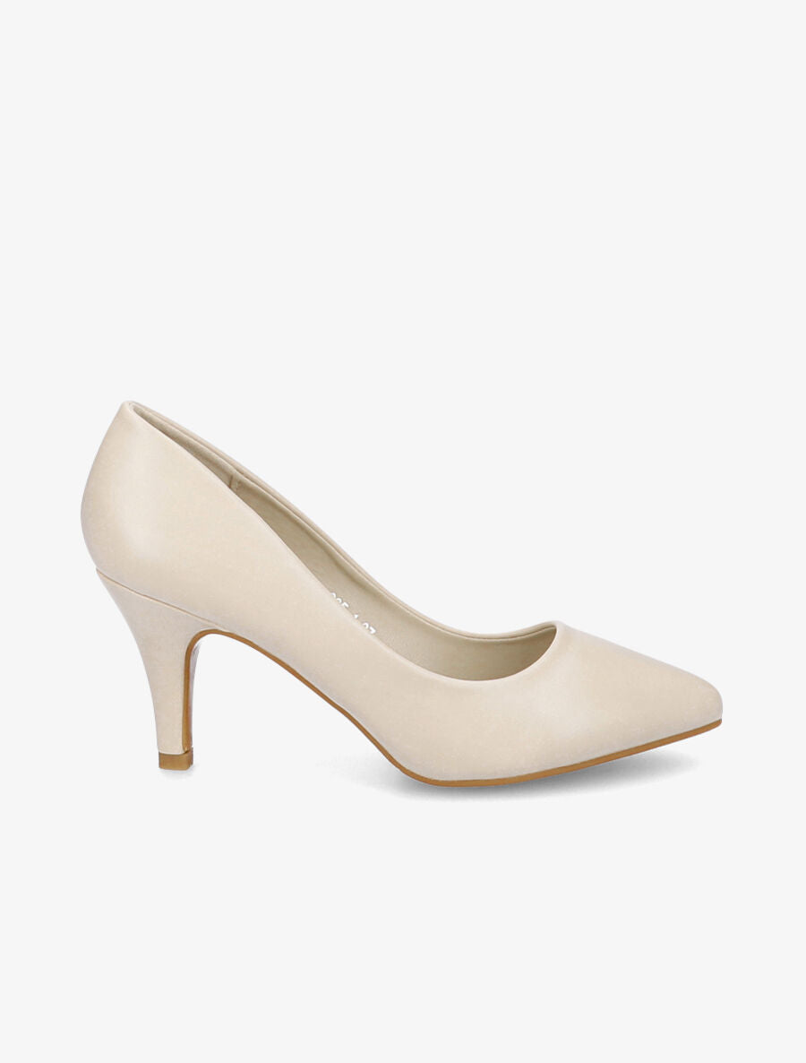 Escarpins pointus en simili - Beige - 1