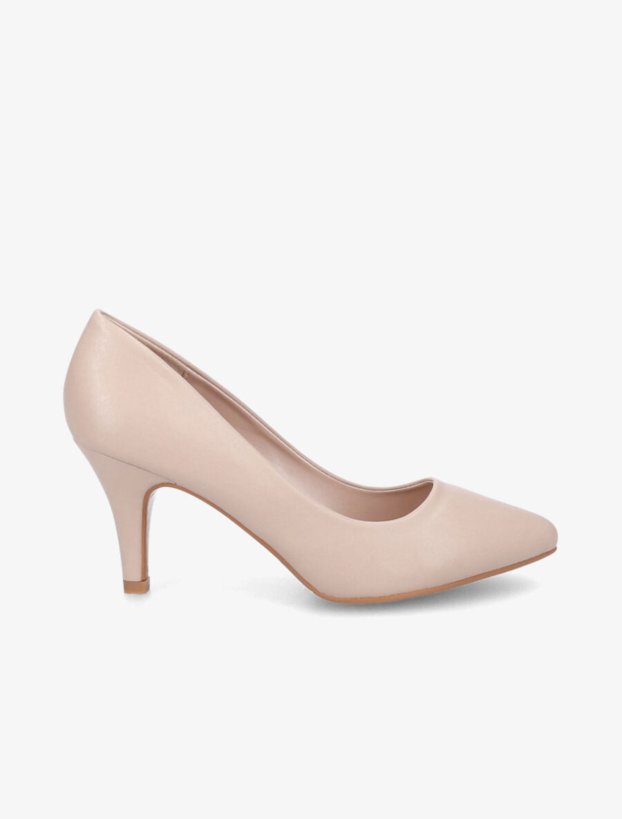 Escarpins pointus en simili - Nude - 1