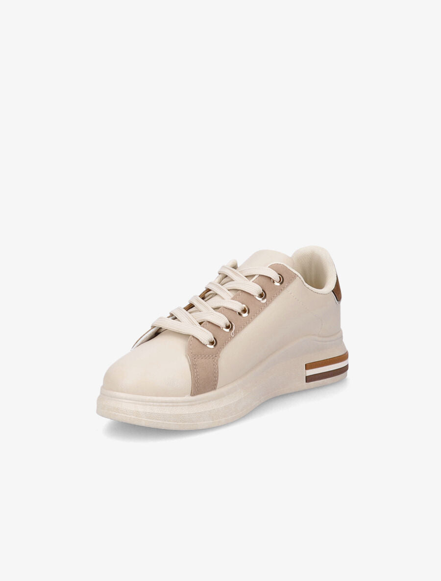 Tennis à bandes texturées - Beige - 3