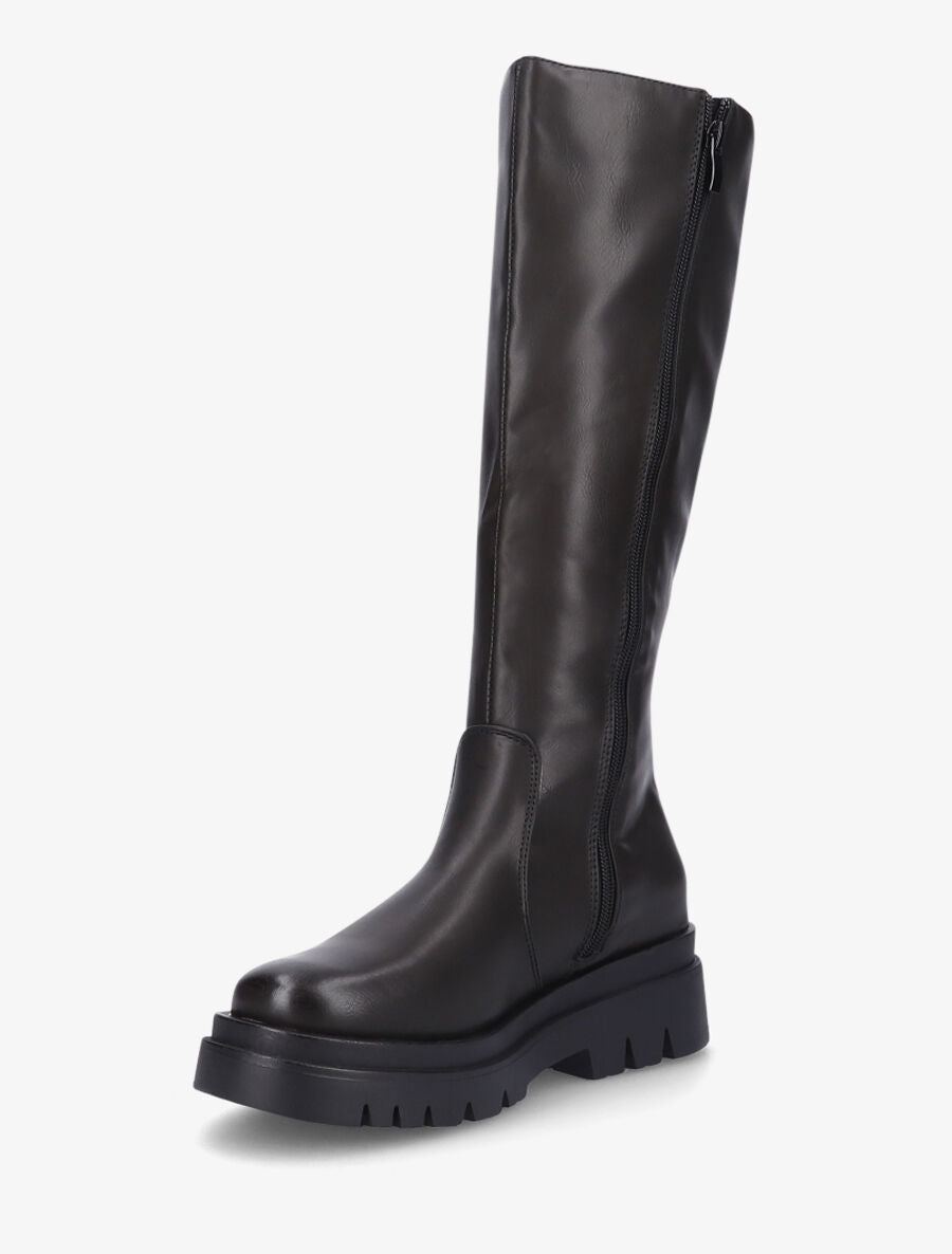 Bottes en simili à semelle crantée - Noir - 3