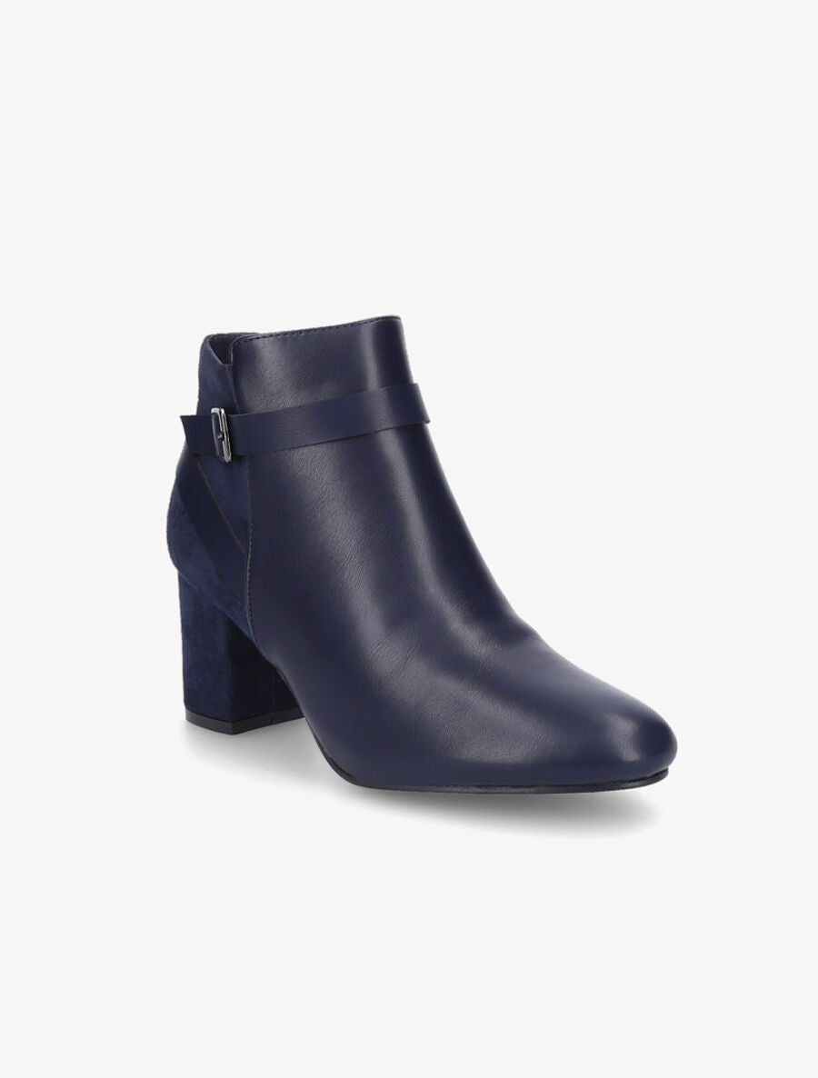 Bottines à talon bi-matière - Bleu - 2