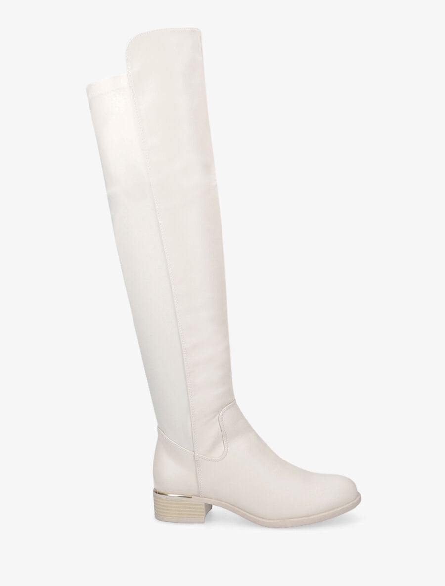 Cuissardes bi-matière simili et gomme - Beige - 2