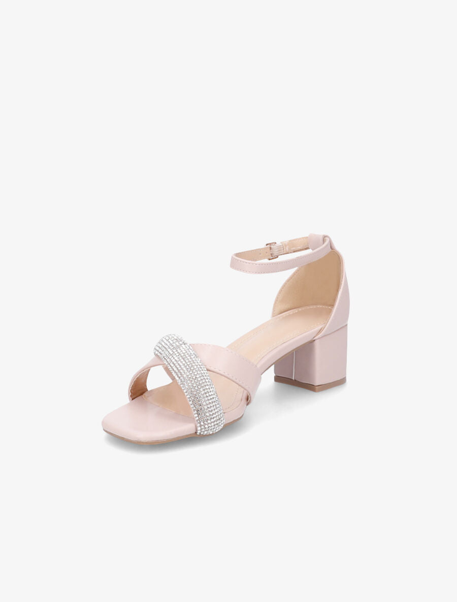 Sandales croisées à strass - Rose pâle - 3