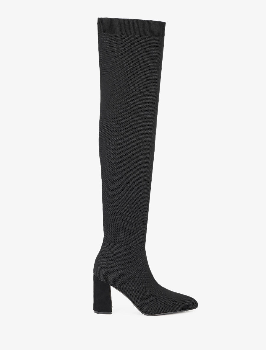 Cuissardes en maille et talon haut - Noir - 5