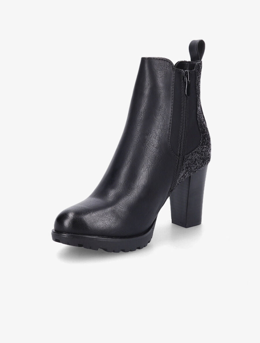 Bottines à talon et paillettes - Noir - 3