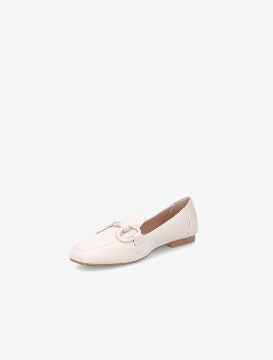 Mocassins à boucle en simili - Beige - 3