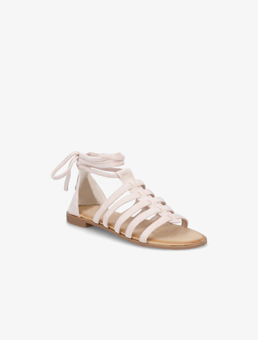 Nu-pieds en suédine à lanières - Beige - 2