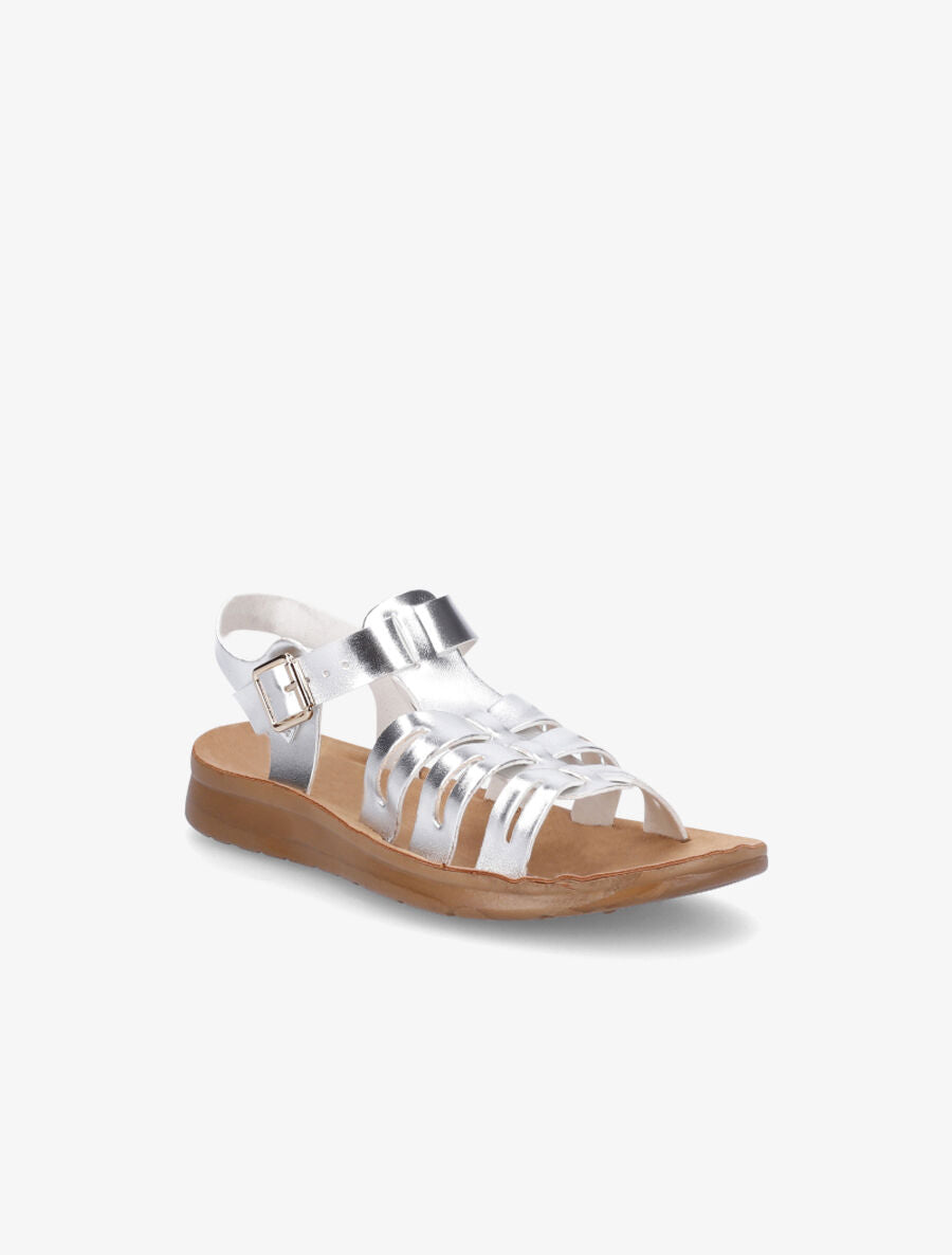 Nu-pieds style spartiates - Argent - 2