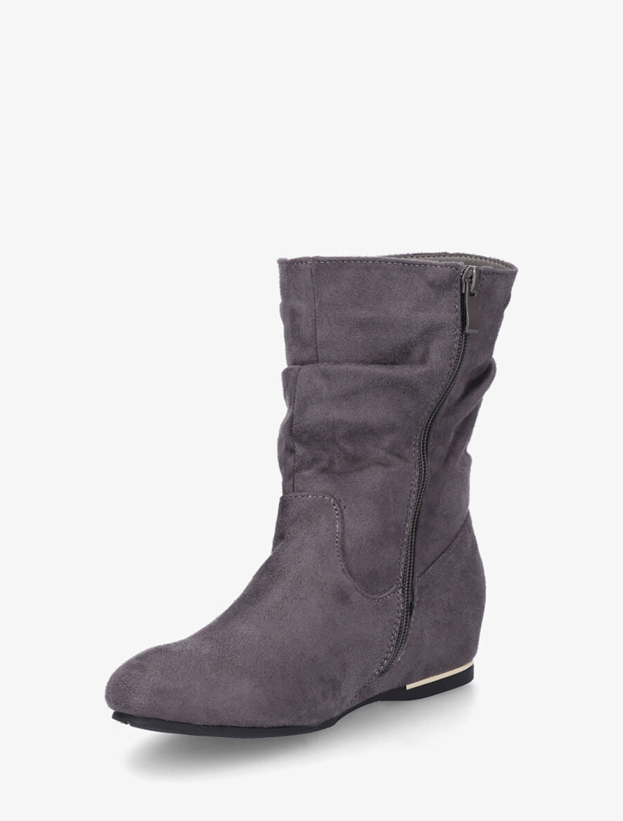 Bottines plates à empiècement métallique - Gris - 3