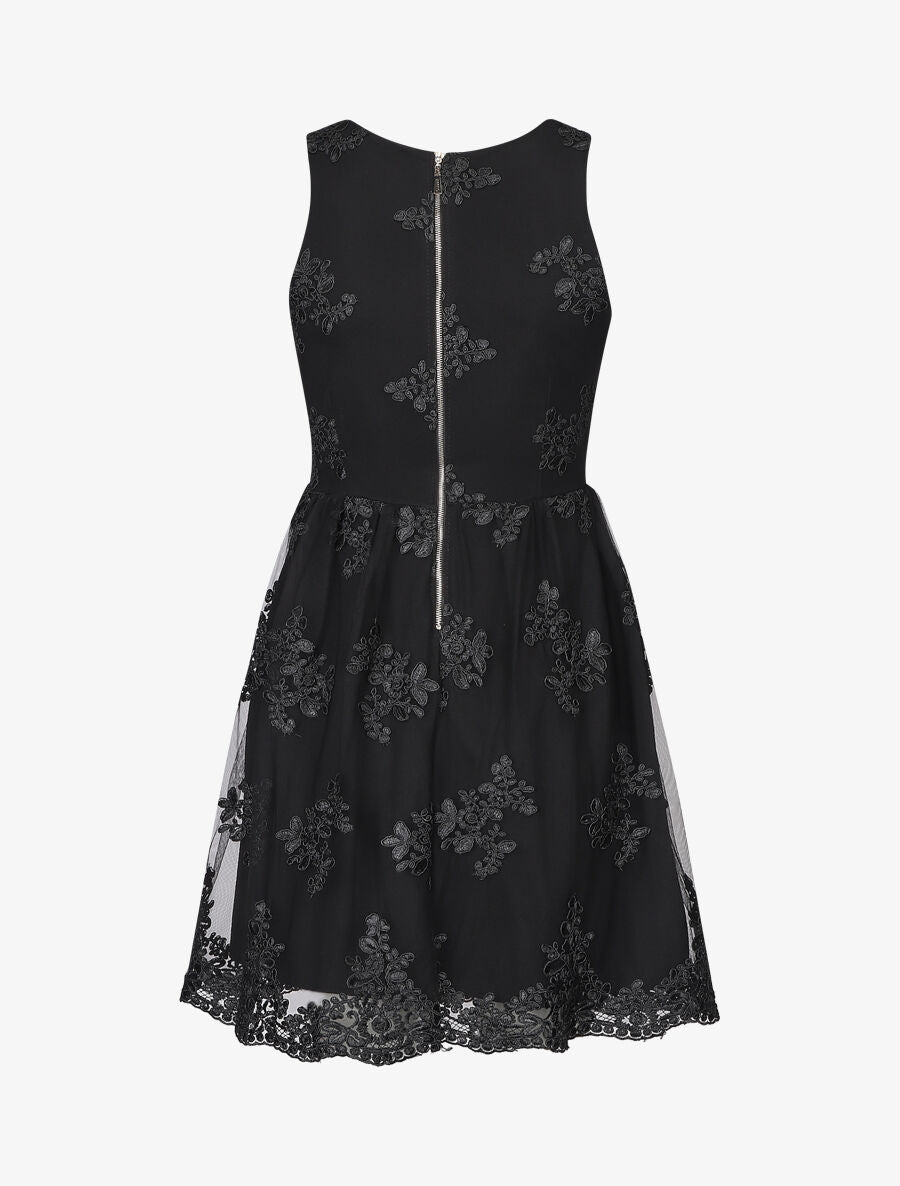 Robe voile brodé - noir - 2