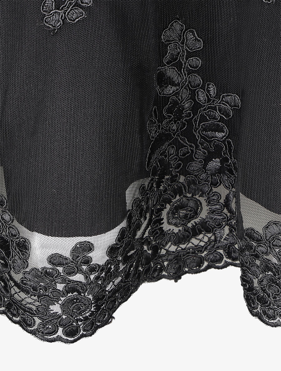 Robe voile brodé - noir - 3