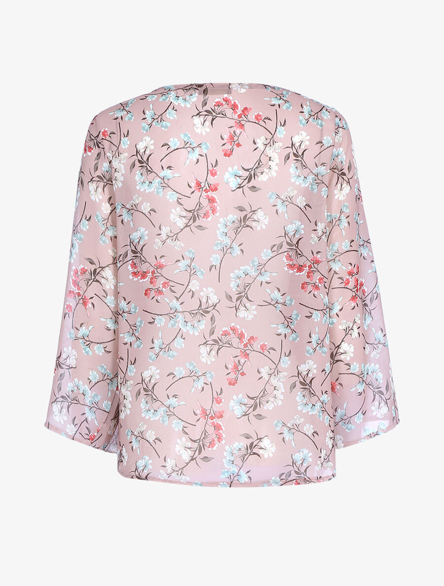 Top à imprimé champêtre et sequins - Rose - 2