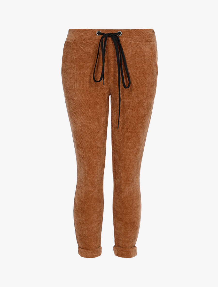 Pantalon 7/8 en velours côtelé - Camel - 1