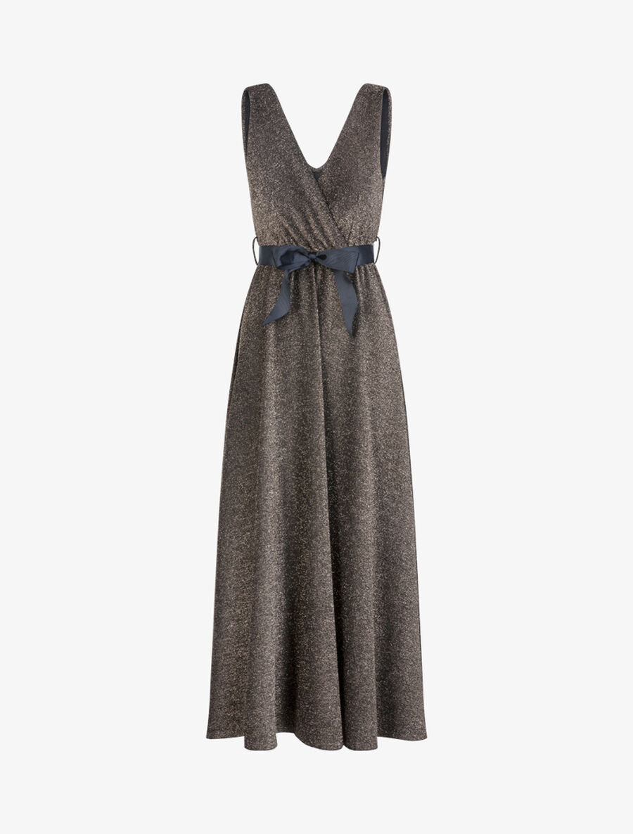 Robe longue pailletée - Or - 1