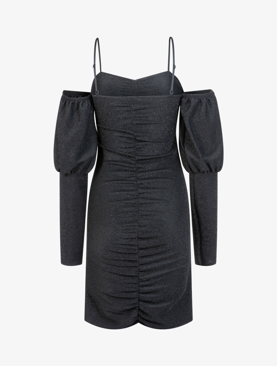 Robe pailletée à épaules nues - Noir - 2