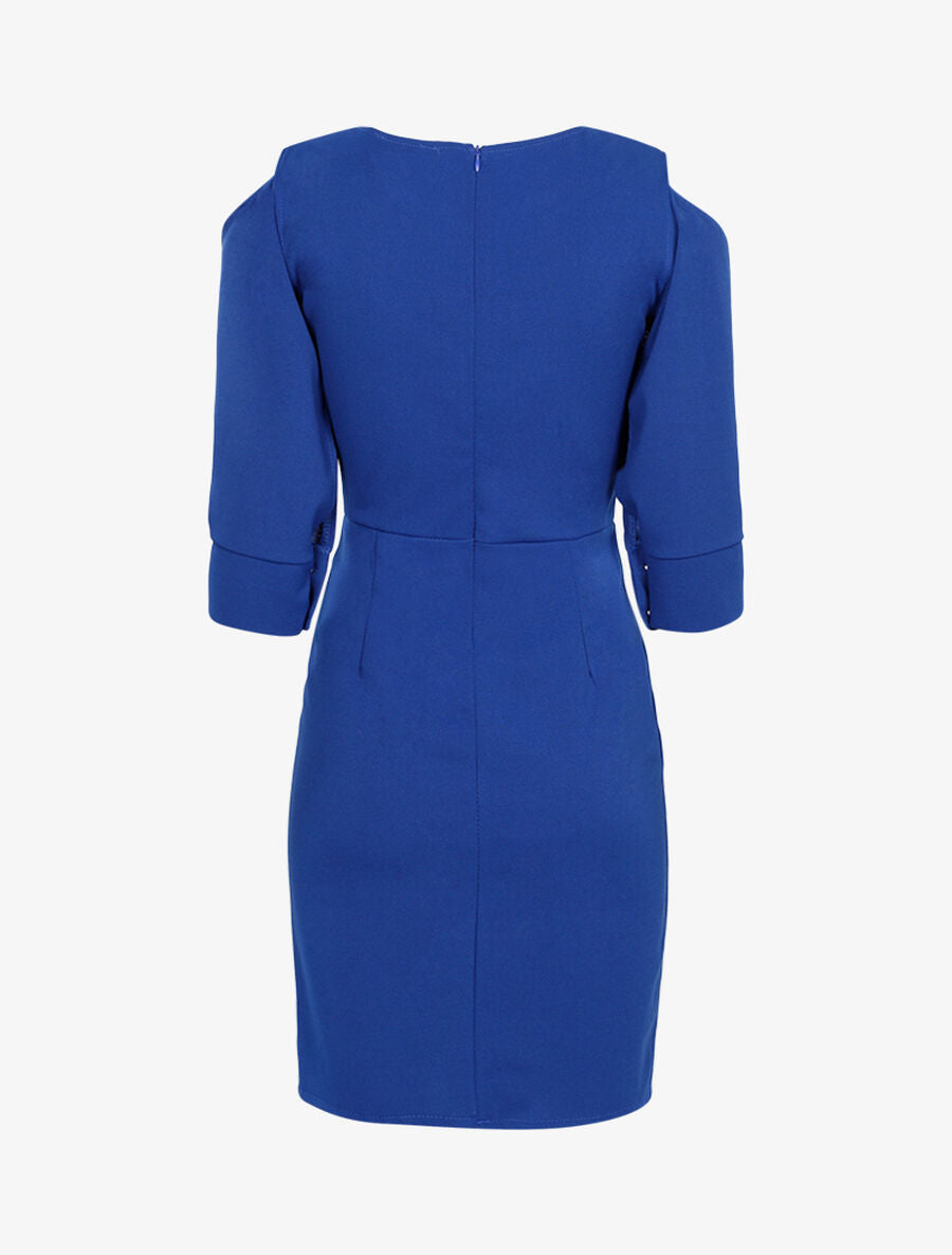 Robe à manches boutonnées - Bleu électrique - 2