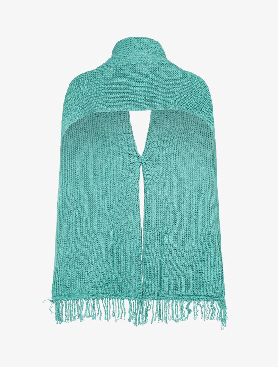 Poncho style écharpe à poches - Vert d&