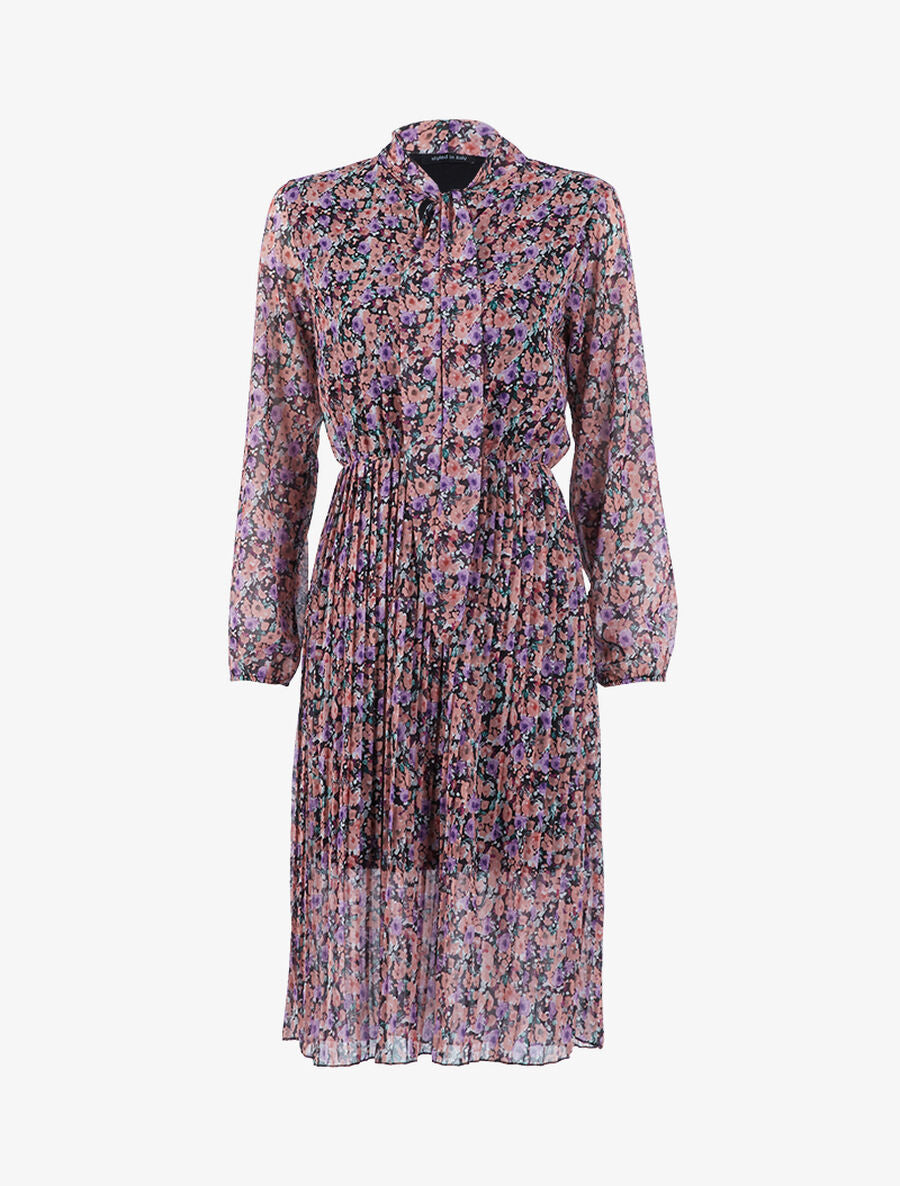 Robe longue fleurie - Rose - 2