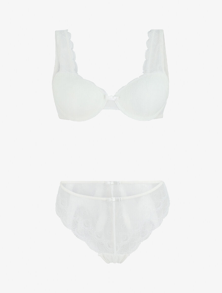 Ensemble push up en dentelle - Blanc - 1