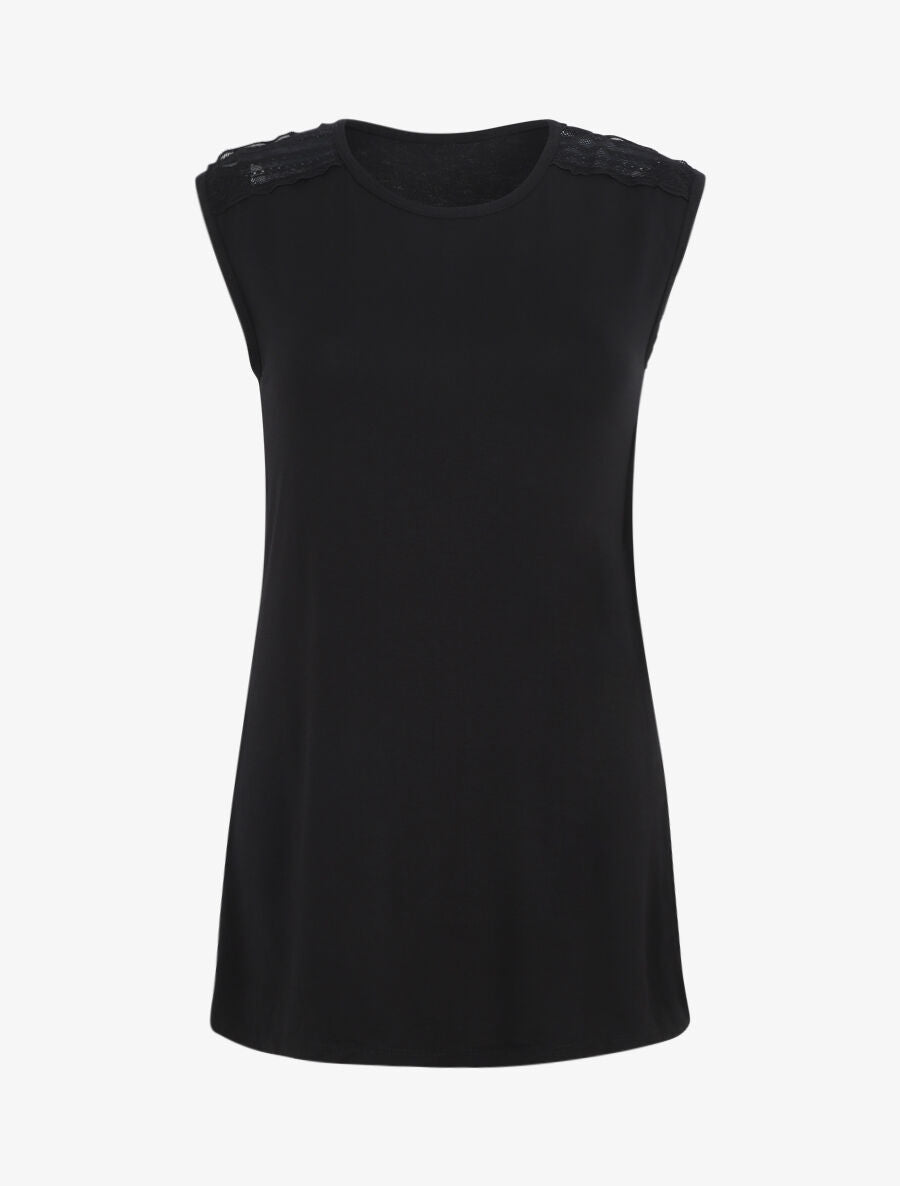 Robe pyjama unie - Noir - 4
