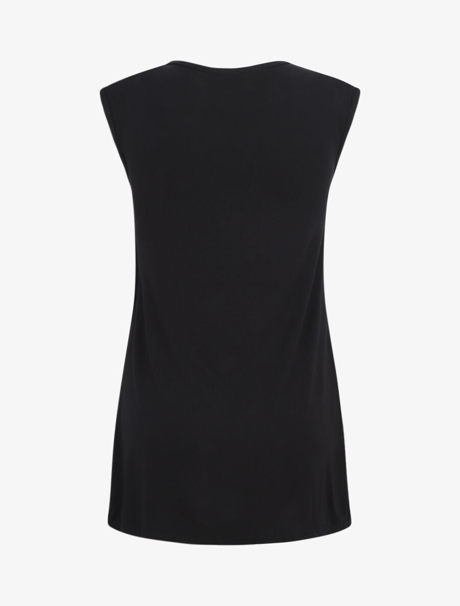 Robe pyjama unie - Noir - 2