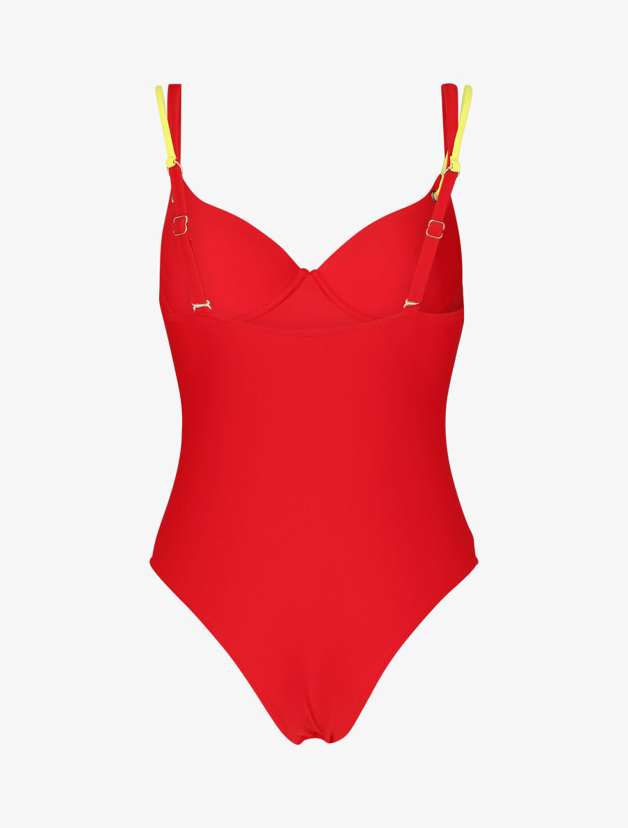 Maillot de bain une pièce à liens - Rouge - 4