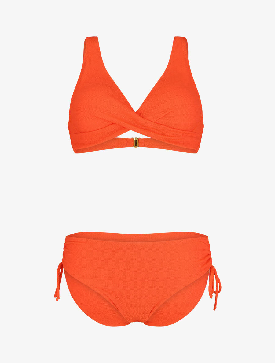Bikini uni texturé - Orange - 3