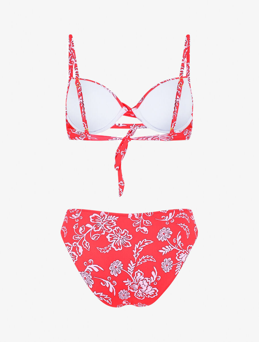 Bikini imprimé fleurs hawaïennes - Rose fluo - 4
