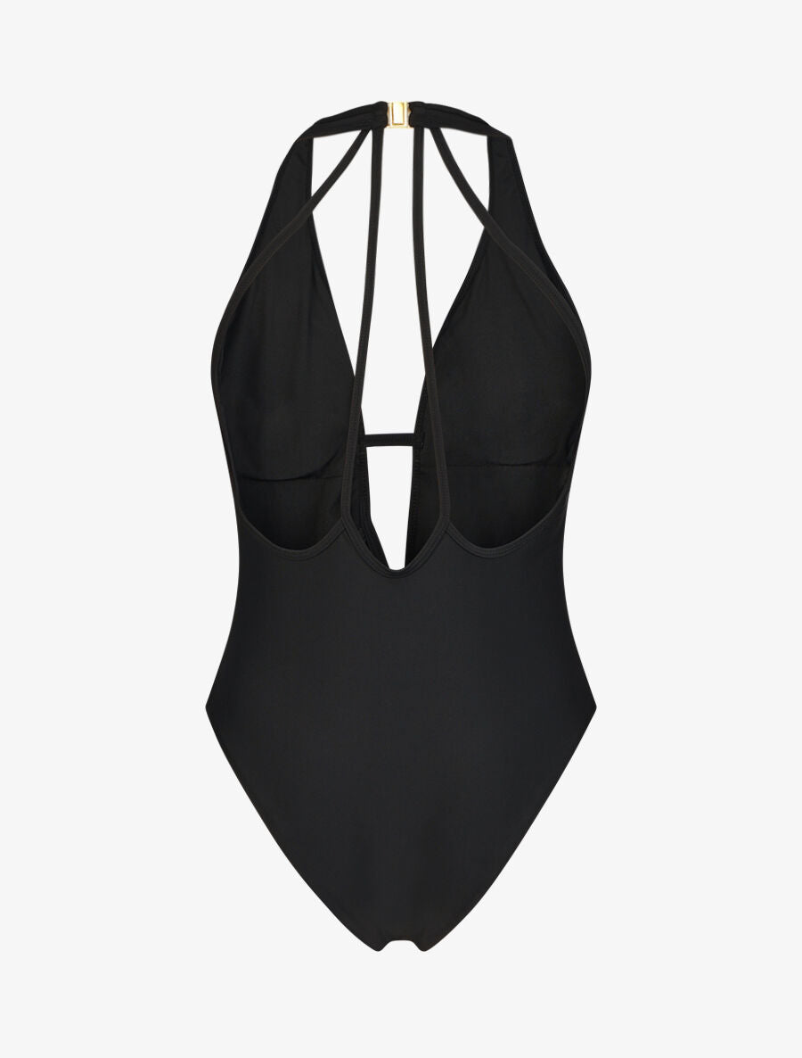 Maillot de bain 1 pièce décolleté - Noir - 4
