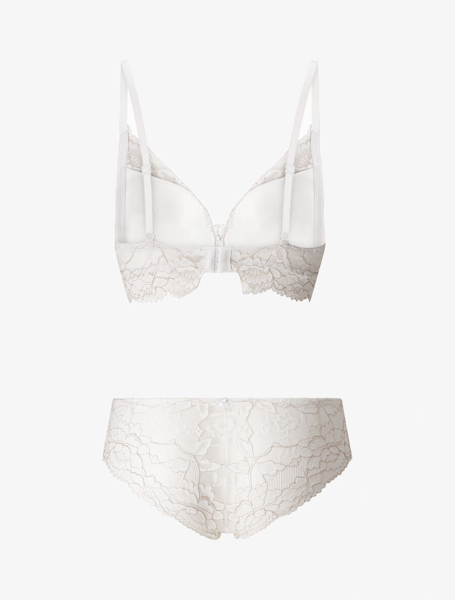 Ensemble lingerie en dentelle irisée - Blanc - 2