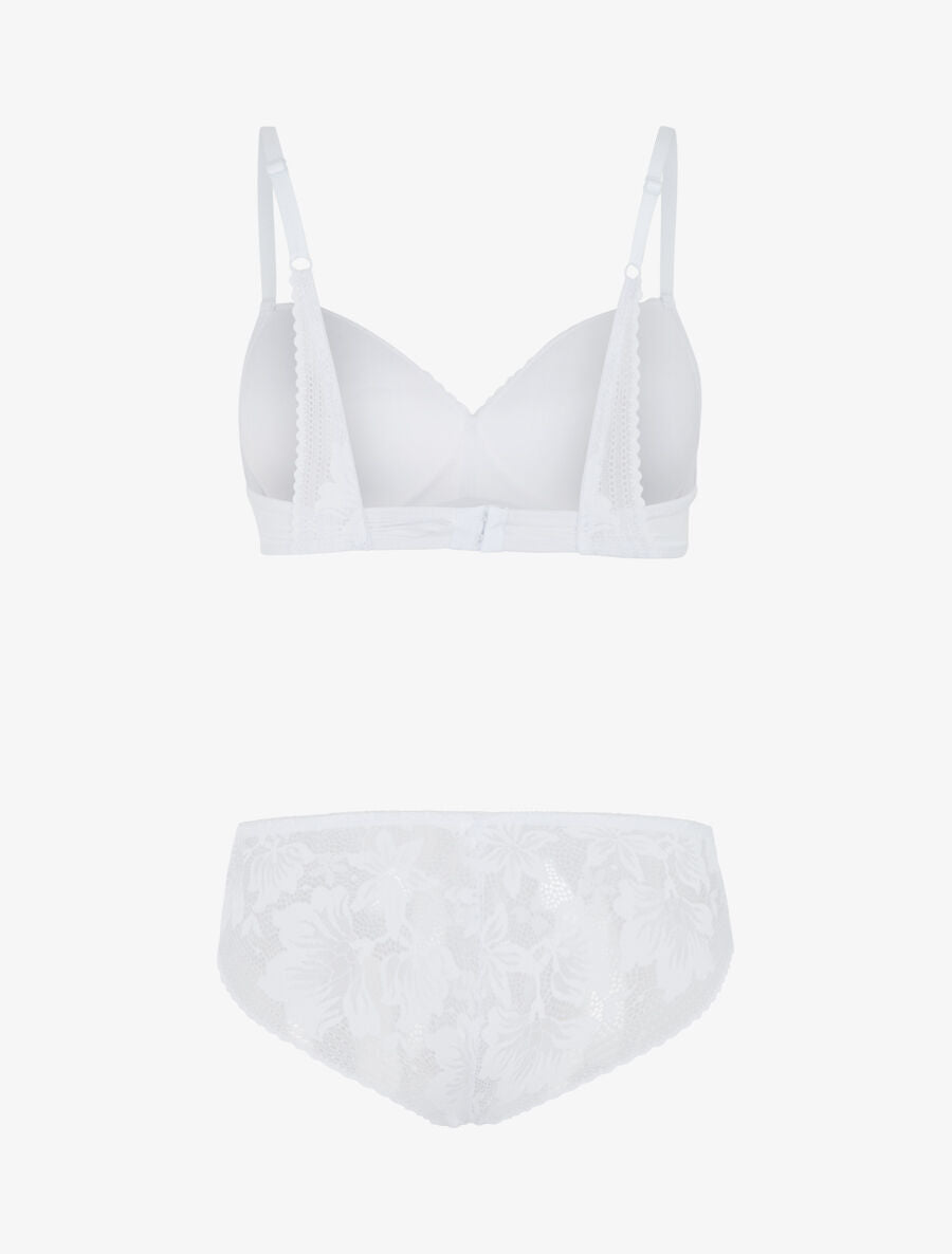 Ensemble lingerie en dentelle - Blanc - 2