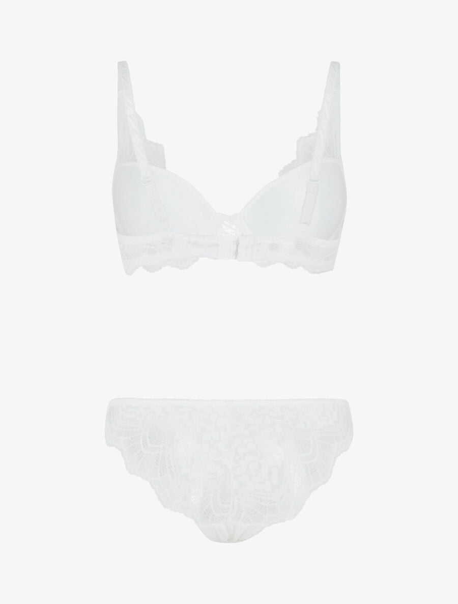 Ensemble soutien-gorge push-up et culotte en dentelle - Blanc - 2