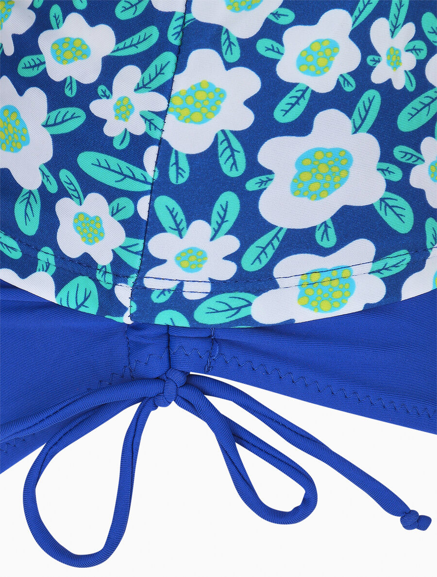Maillot de bain tankini à fleurs - Bleu - 3