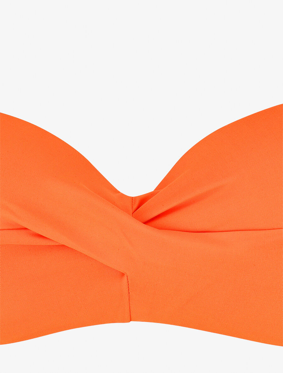Bikini à balconnet et tanga uni - Orange fluo - 3