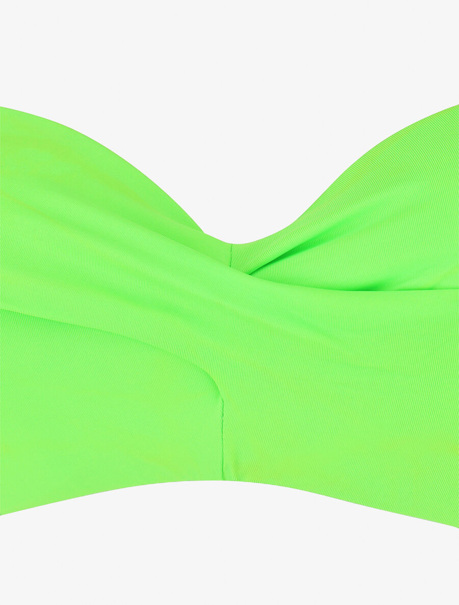 Bikini à balconnet et tanga uni - Vert fluo - 3