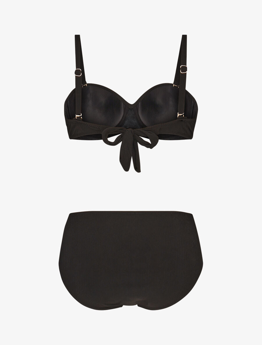 Maillot de bain 2 pièces taille haute - Noir - 2