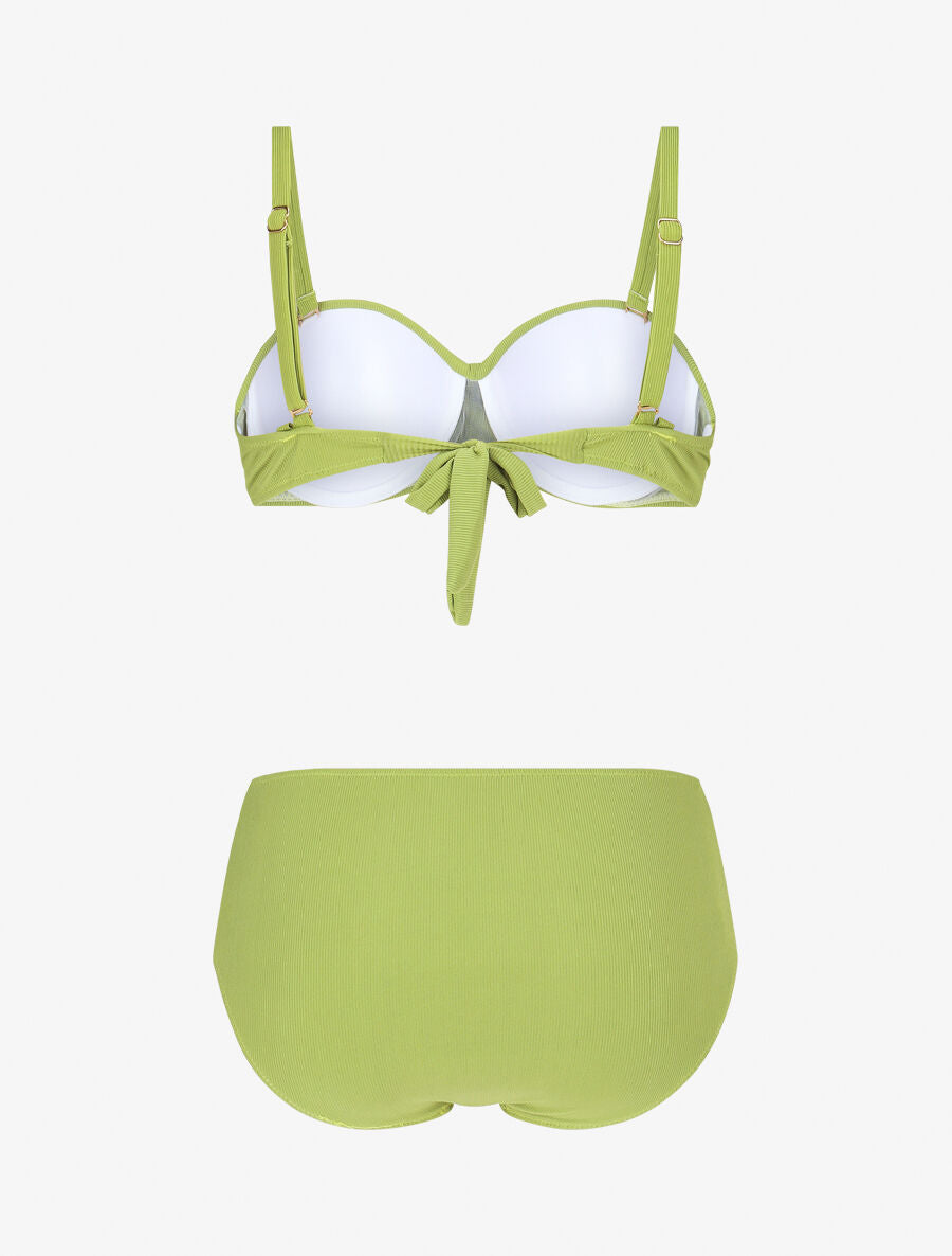 Maillot de bain 2 pièces taille haute - Vert anis - 2