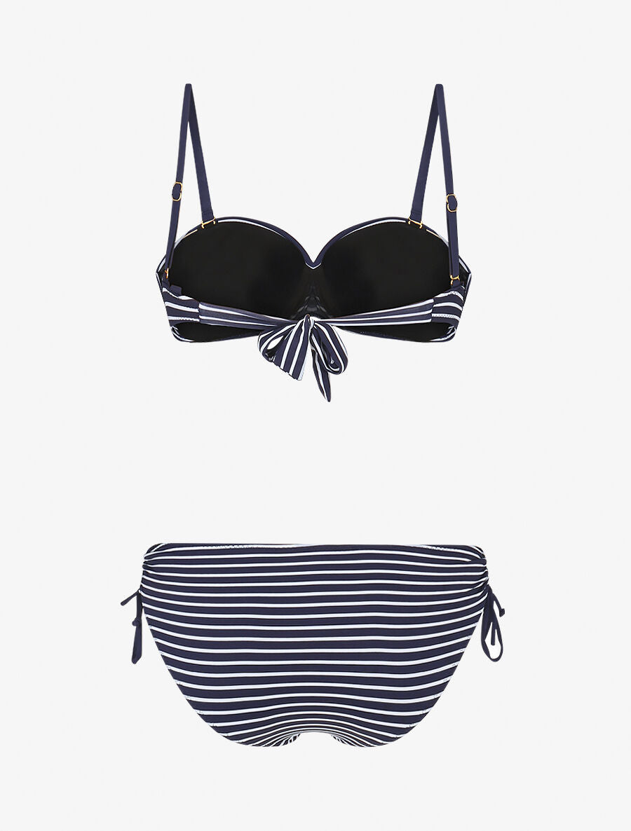 Maillot de bain 2 pièces à rayures - Marine - 2