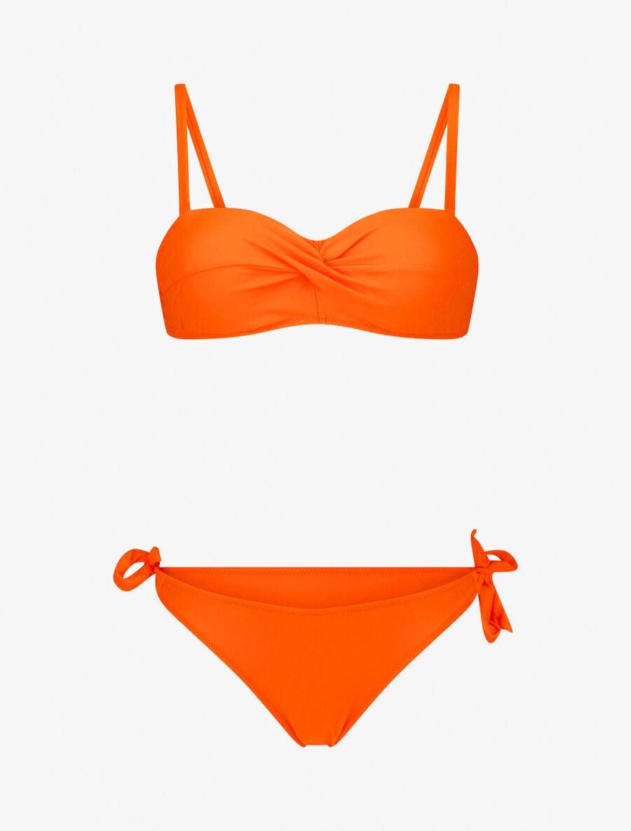 Maillot de bain 2 pièces torsadé - Orange - 1