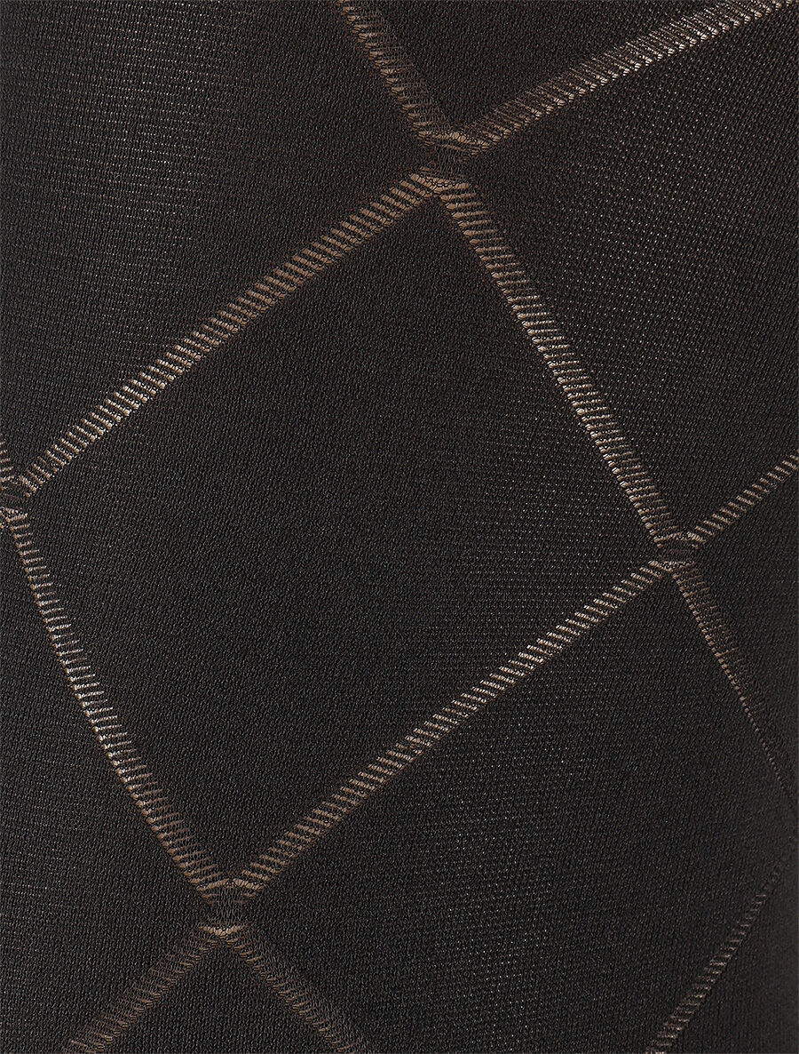 Collants en voile à motif losanges - Noir - 2