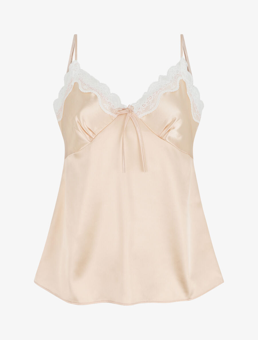 Ensemble caraco et short de pyjama satiné - Beige - 6