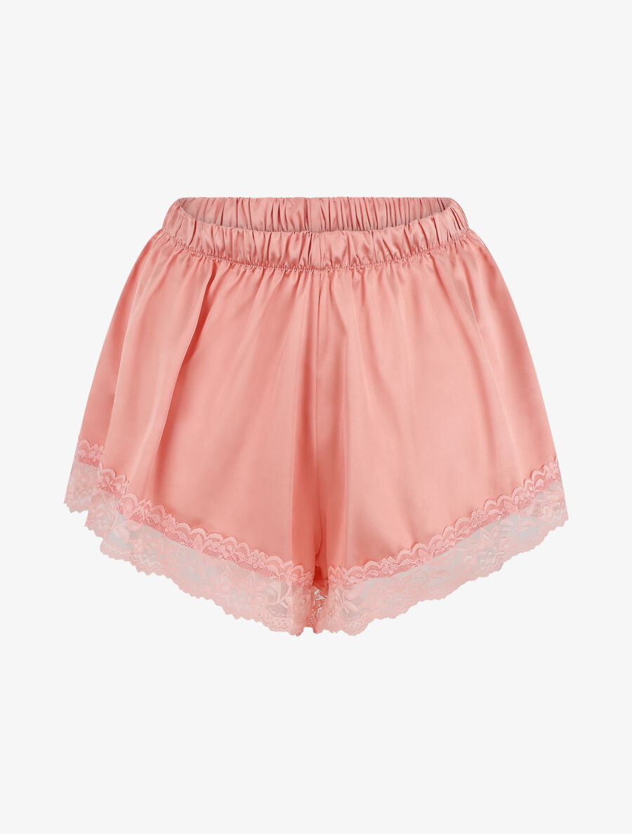 Ensemble caraco et short de pyjama à dentelle - Rose - 4